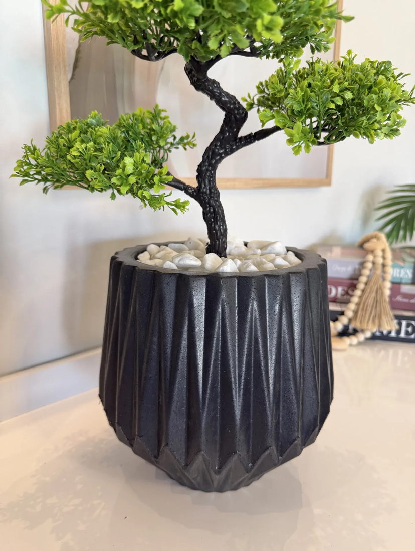 Detalhe do vaso da Planta Bonsai Mini Árvore